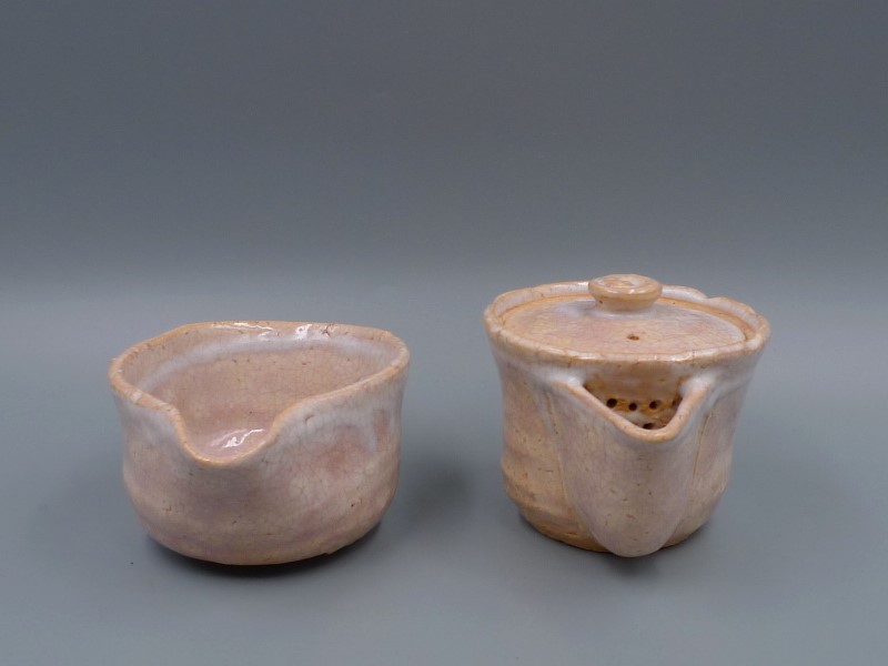 十一代坂高丽左卫门 萩烧茶具 宝瓶 公道杯 杯子套装